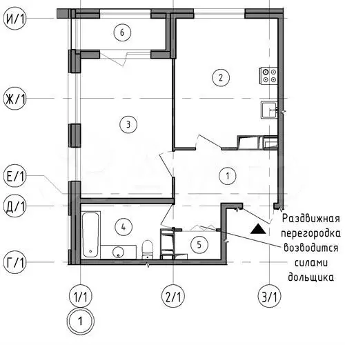 1-к. квартира, 48,7 м, 6/14 эт. - Фото 1