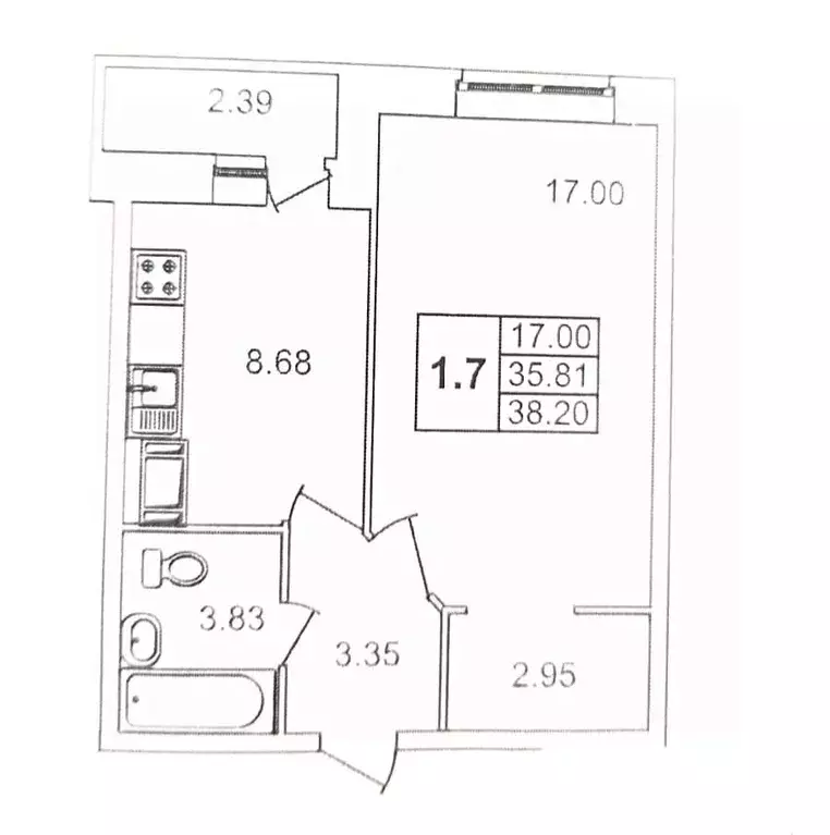 1-к кв. Санкт-Петербург ул. Русановская, 18к3 (35.4 м) - Фото 1