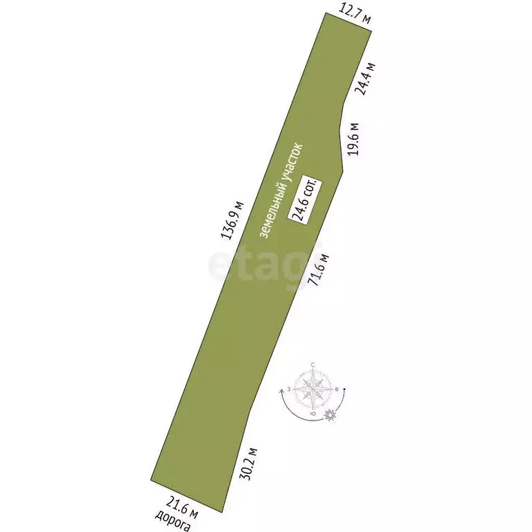 Участок в село Никольское, Заречная улица (24.65 м) - Фото 1