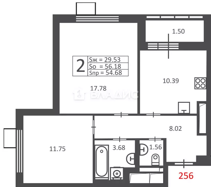 2-комнатная квартира: Москва, Полярная улица, 16к1 (54.68 м) - Фото 1