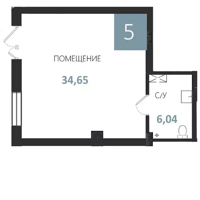 Офис (40.69 м) - Фото 1