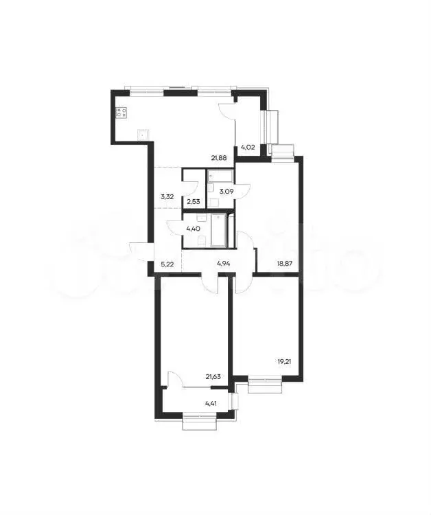 3-к. квартира, 113,5 м, 1/4 эт. - Фото 1