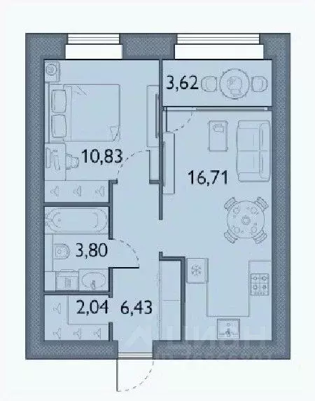 1-к кв. Брянская область, Брянский район, пос. Мичуринский, ... - Фото 1