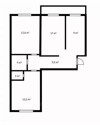 3-к кв. Томская область, Томск пос. Светлый, 19 (65.0 м) - Фото 1