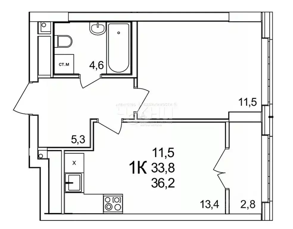 1-к кв. Нижегородская область, Нижний Новгород д. Анкудиновка, КМ ... - Фото 1