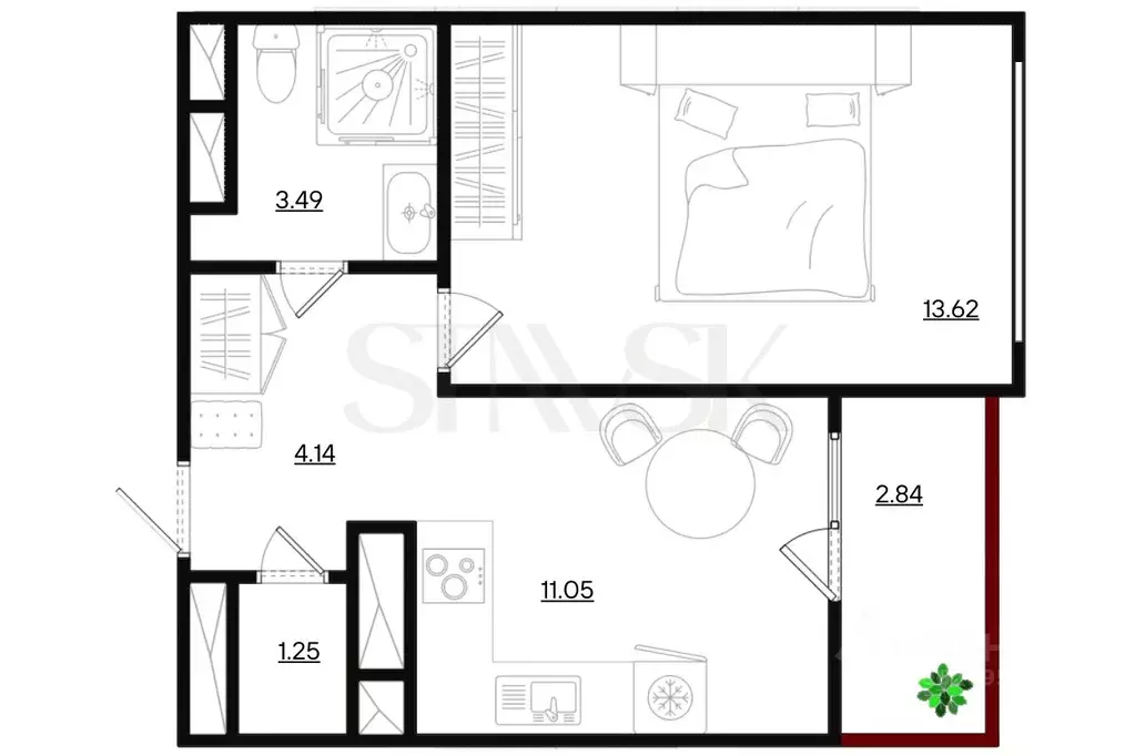 1-к кв. Санкт-Петербург Планерная ул., 97к1 (33.7 м) - Фото 1