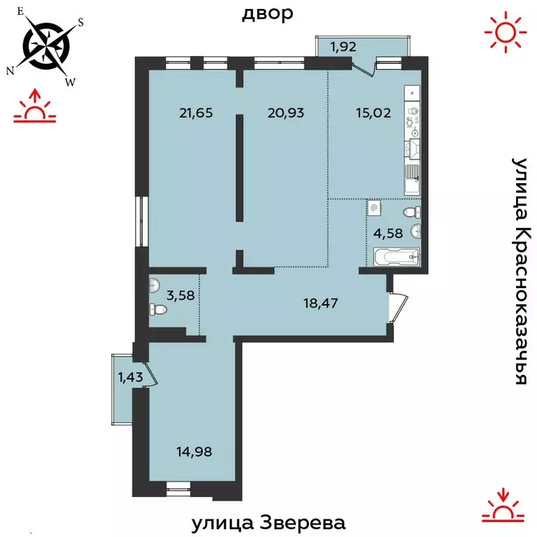 3-к кв. Иркутская область, Иркутск Октябрьский округ,  (102.56 м) - Фото 1