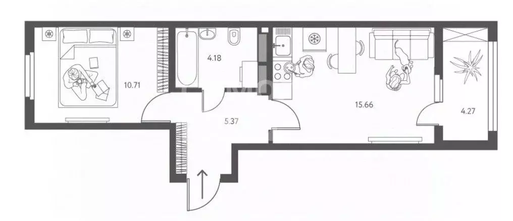1-к кв. Липецкая область, Липецк ул. Перова (38.06 м) - Фото 2