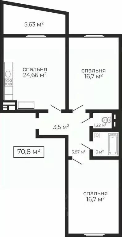2-к кв. Челябинская область, Челябинск Университетская Набережная ул., ... - Фото 1