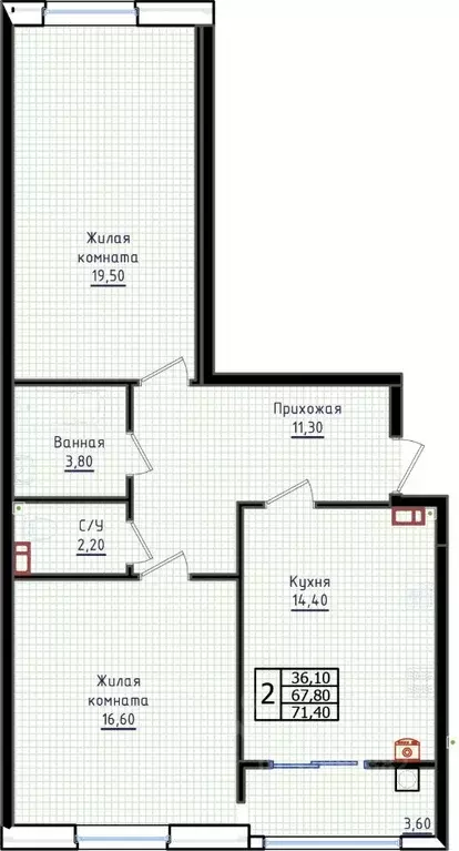2-к кв. Ставропольский край, Ставрополь ул. Якова Андрюшина, 6 (71.4 ... - Фото 0