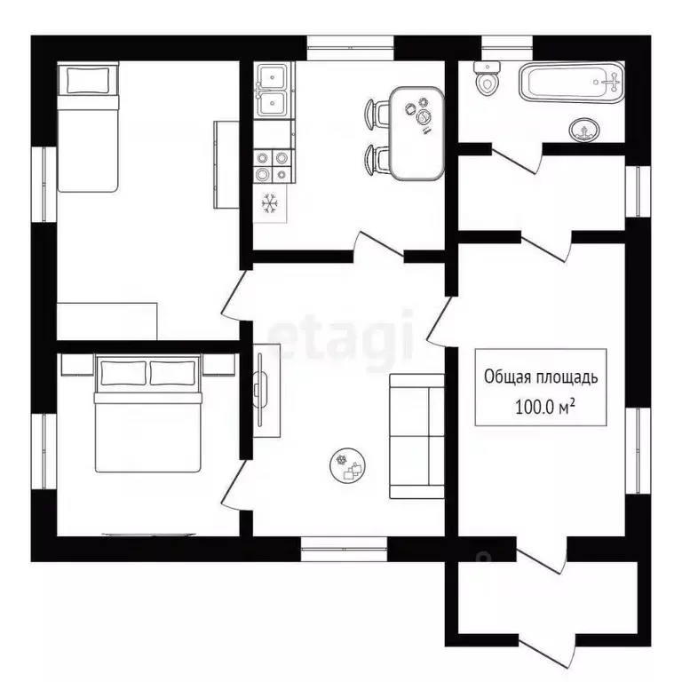 Дом в Алтай, с. Кош-Агач ул. Медицинская, 48 (100 м) - Фото 2