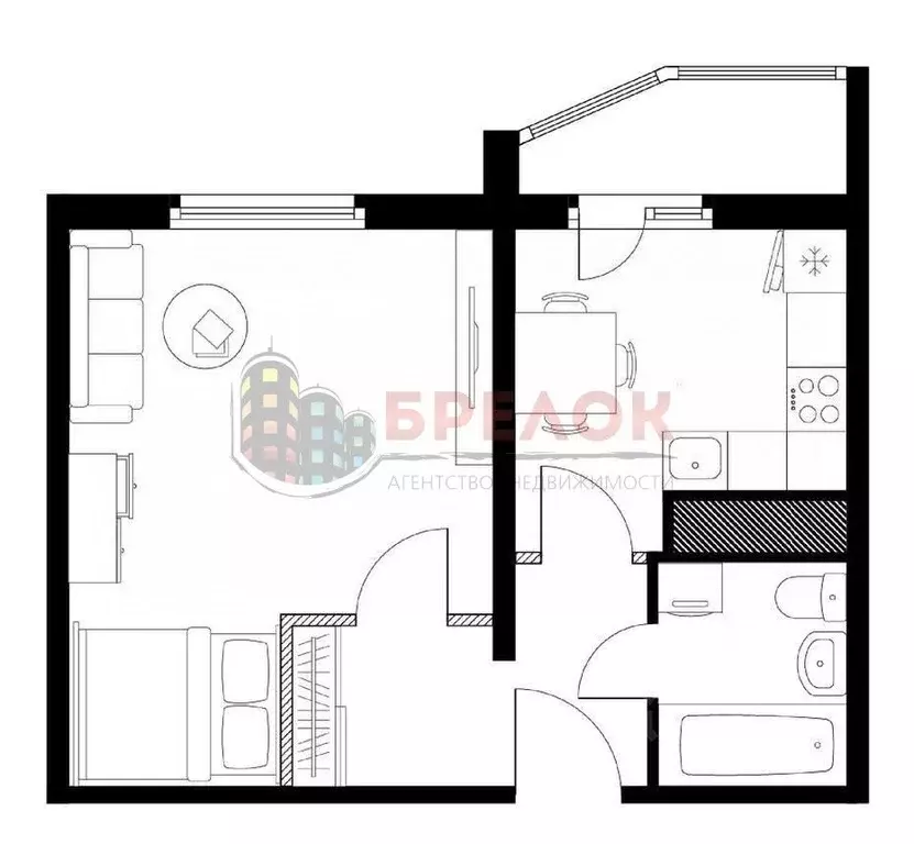 1-к кв. Ростовская область, Ростов-на-Дону ул. Ткачева, 19 (37.4 м) - Фото 1