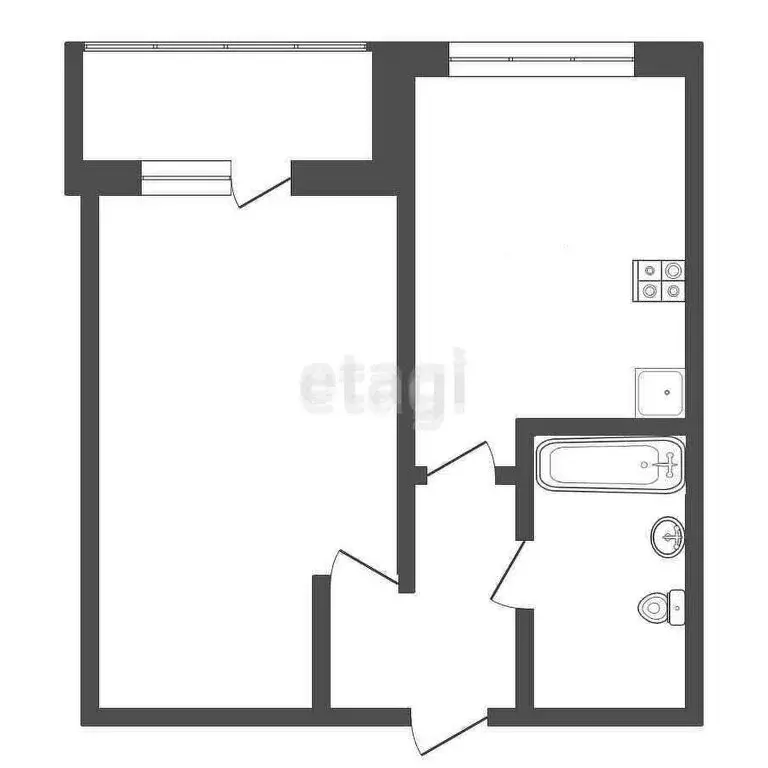 1-комнатная квартира: село Стрехнино, улица Стаханова, 2А (28.9 м) - Фото 1