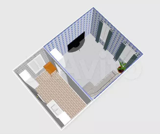 1-к. квартира, 19,1 м, 2/2 эт. - Фото 1