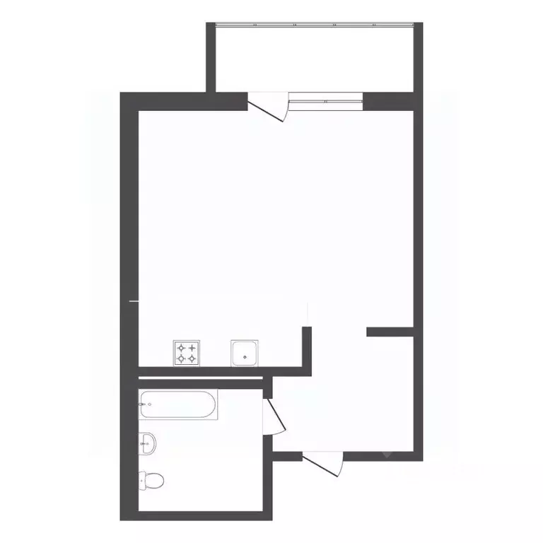 Студия Тюменская область, Тюмень ул. Червишевский Тракт, 47 (26.2 м) - Фото 2