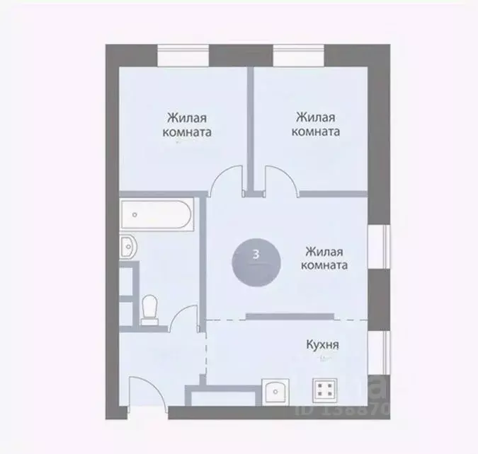 3-к кв. Московская область, Красногорск ул. Авангардная, 2 (42.0 м) - Фото 2