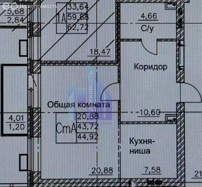 1-комнатная квартира: посёлок Солнечный, Кленовая улица, 2 (44.92 м) - Фото 0