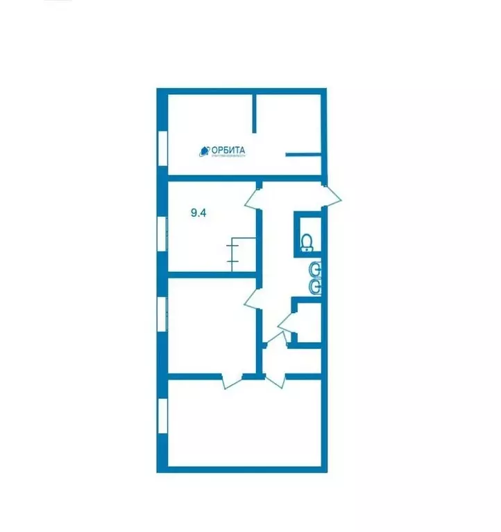 1к в -комнатной квартире (8 м) - Фото 2