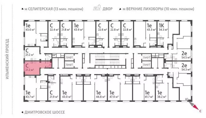 Квартира-студия, 22,4м, 31/32эт. - Фото 1