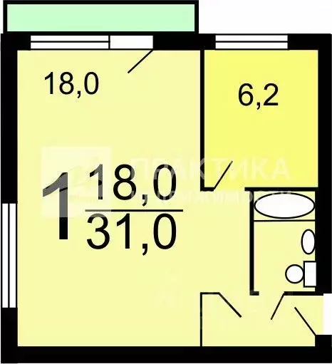 1-к кв. Московская область, Мытищи Новомытищинский просп., 80к5 (31.0 ... - Фото 2