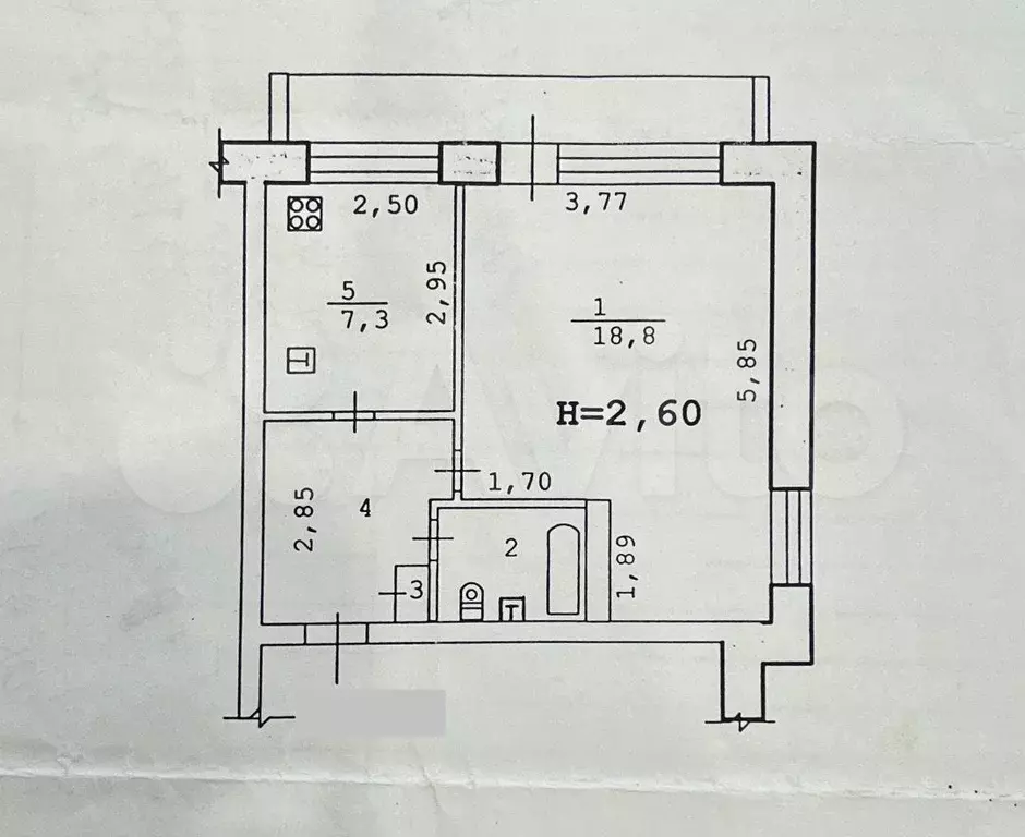 1-к. квартира, 35,8 м, 6/9 эт. - Фото 0