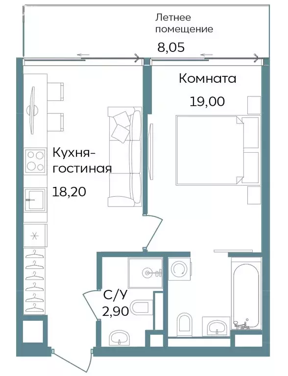 1-комнатная квартира: Республика Крым, Саки, курортный кластер Темпо ... - Фото 0