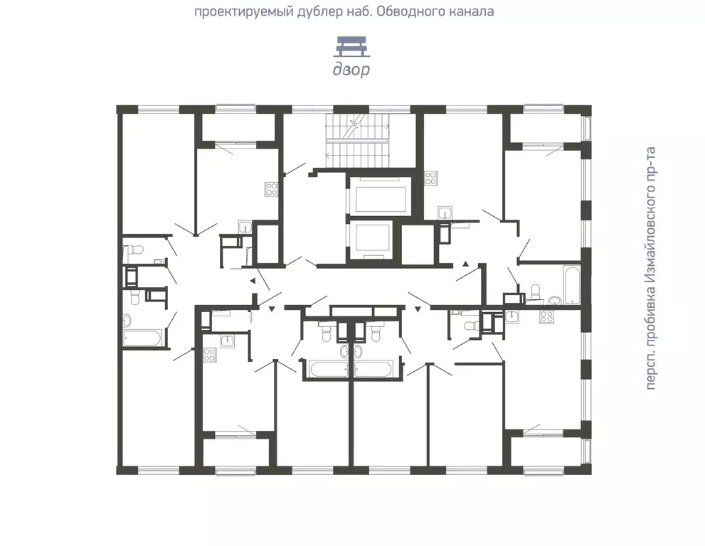 2-к кв. Санкт-Петербург бул. Измайловский, 9 (65.6 м) - Фото 1