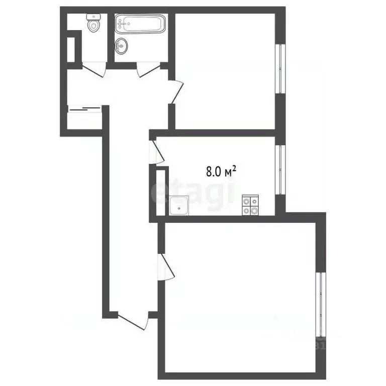 2-к кв. Коми, Усинск Возейская ул., 13 (65.7 м) - Фото 2