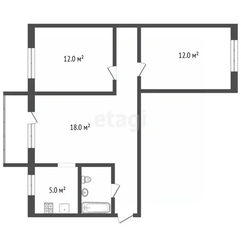 3-к кв. Севастополь ул. Гоголя, 20А (57.6 м) - Фото 2