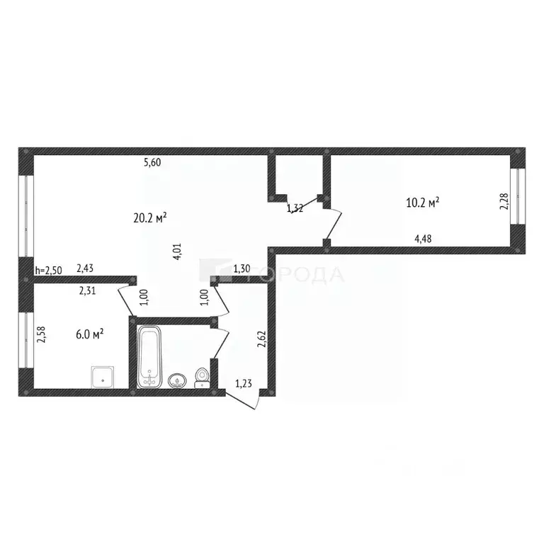 2-к кв. Кемеровская область, Новокузнецк Пионерский просп., 47 (43.8 ... - Фото 2