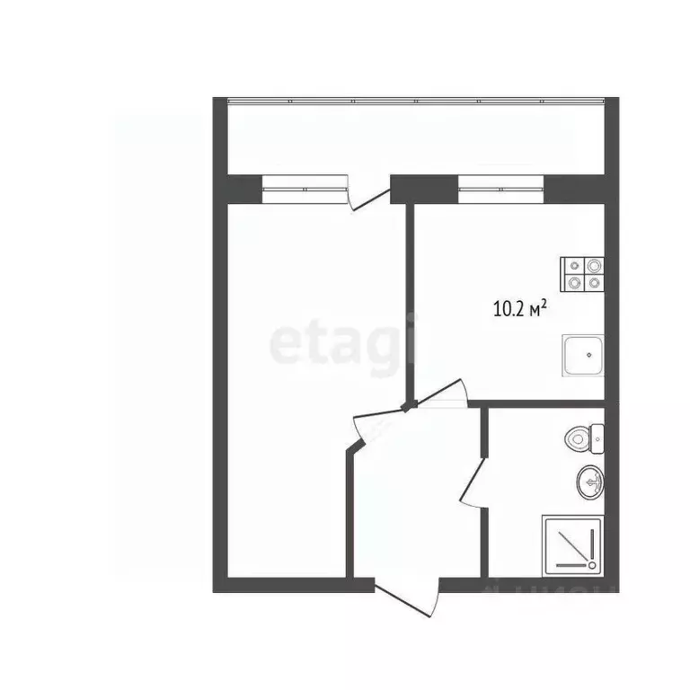 1-к кв. Тюменская область, Тюмень Мыс мкр, ул. Малиновского, 8 (34.0 ... - Фото 0