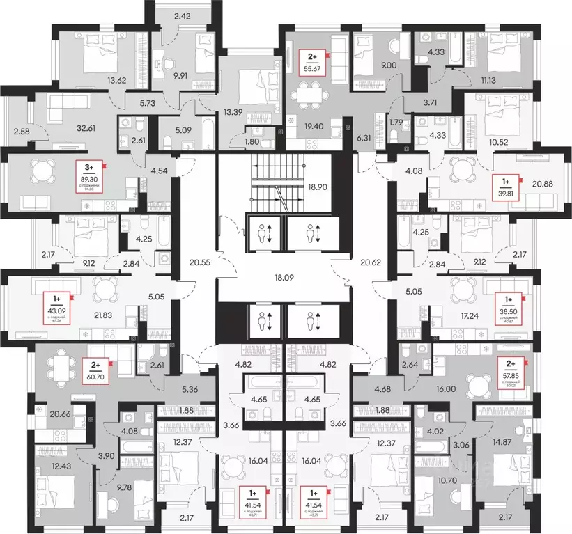 2-к кв. Ханты-Мансийский АО, Сургут 37-й мкр,  (60.7 м) - Фото 2