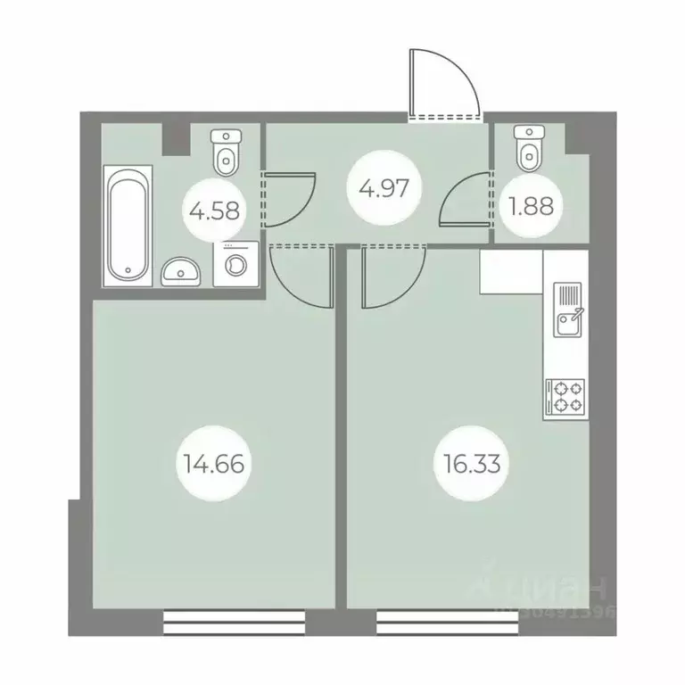 1-к кв. Санкт-Петербург ш. Суздальское, 8 (42.42 м) - Фото 0