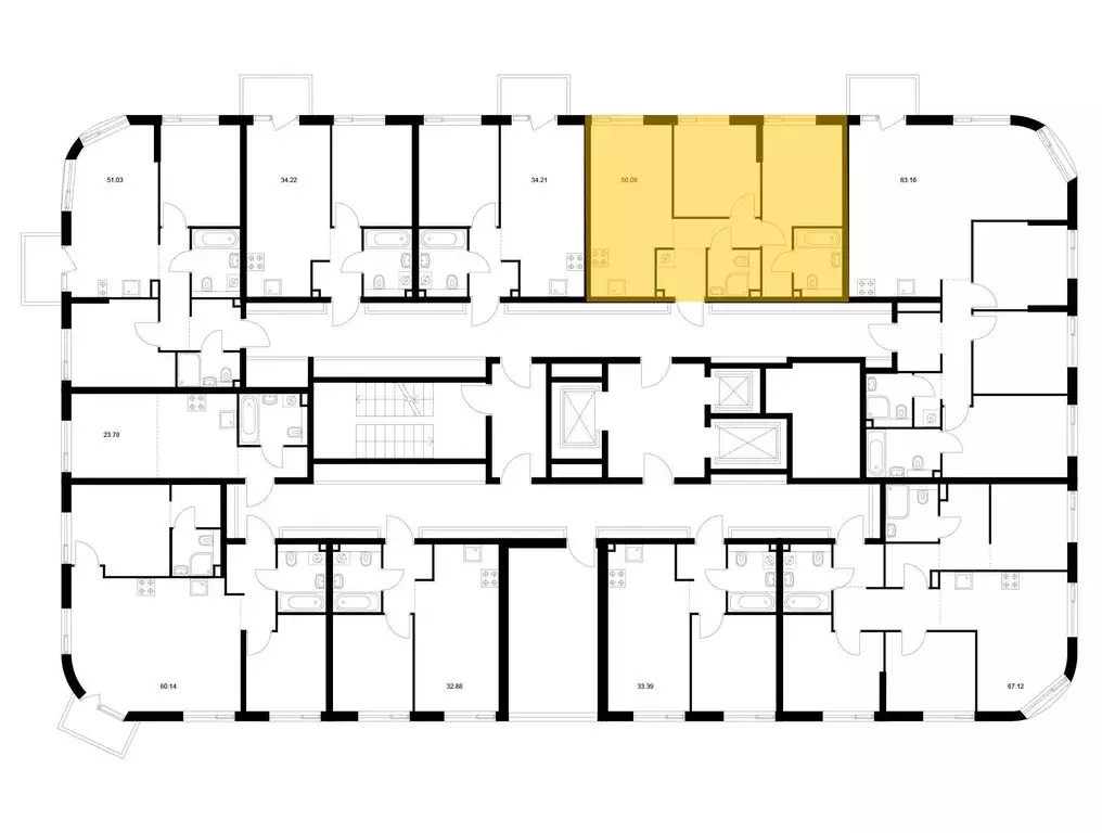 2-комнатная квартира: Казань, ЖК Таулар (50.08 м) - Фото 2