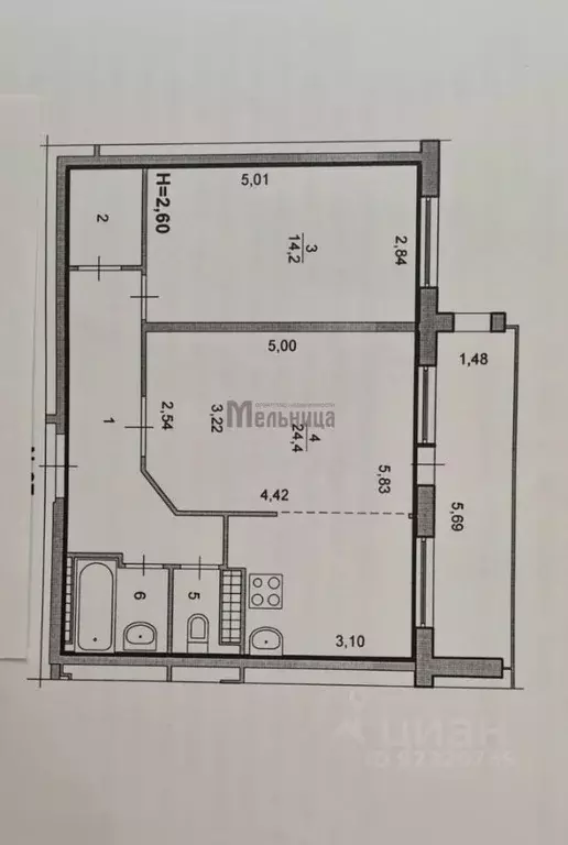 2-к кв. Волгоградская область, Волгоград ул. Таращанцев, 68а (54.5 м) - Фото 1
