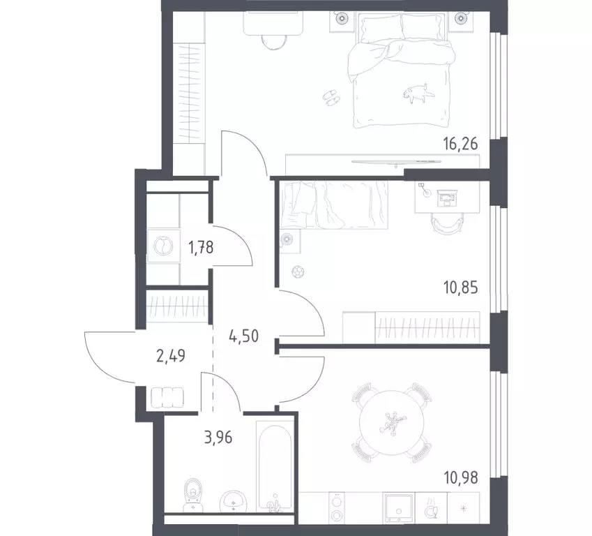 2-комнатная квартира: посёлок городского типа Мисайлово, микрорайон ... - Фото 1