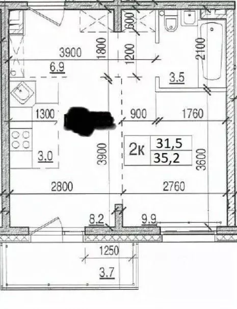 Свободной планировки кв. Иркутская область, Иркутск Ново-Ленино мкр, ... - Фото 2
