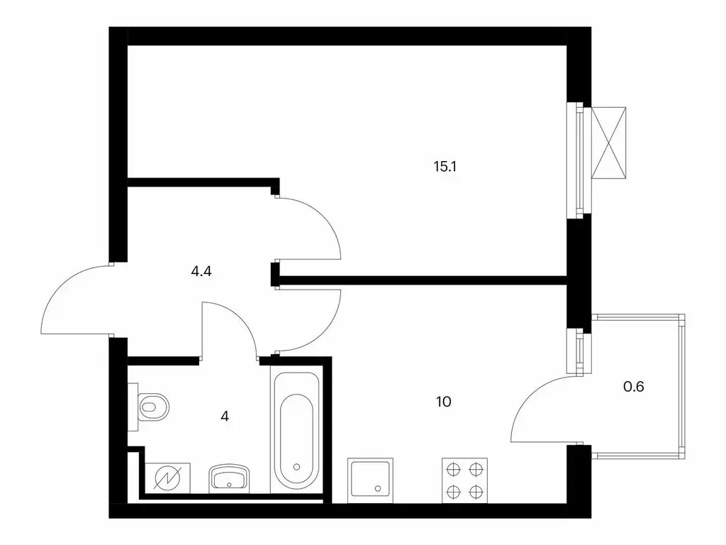 1-комнатная квартира: Котельники, микрорайон Парковый, 2 (34.1 м) - Фото 0