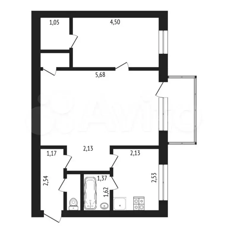 2-к. квартира, 44 м, 3/5 эт. - Фото 0