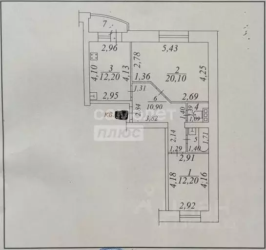 2-к кв. Чувашия, Чебоксары ул. Гоголя, 3 (61.9 м) - Фото 1