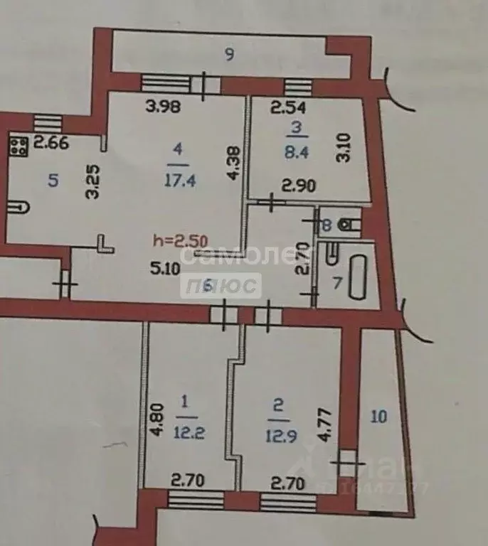 3-к кв. Пензенская область, Пенза ул. 8 Марта, 17 (74.7 м) - Фото 2