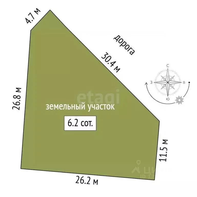 Участок в Крым, Симферопольский район, с. Мирное 2228 (6.2 сот.) - Фото 1