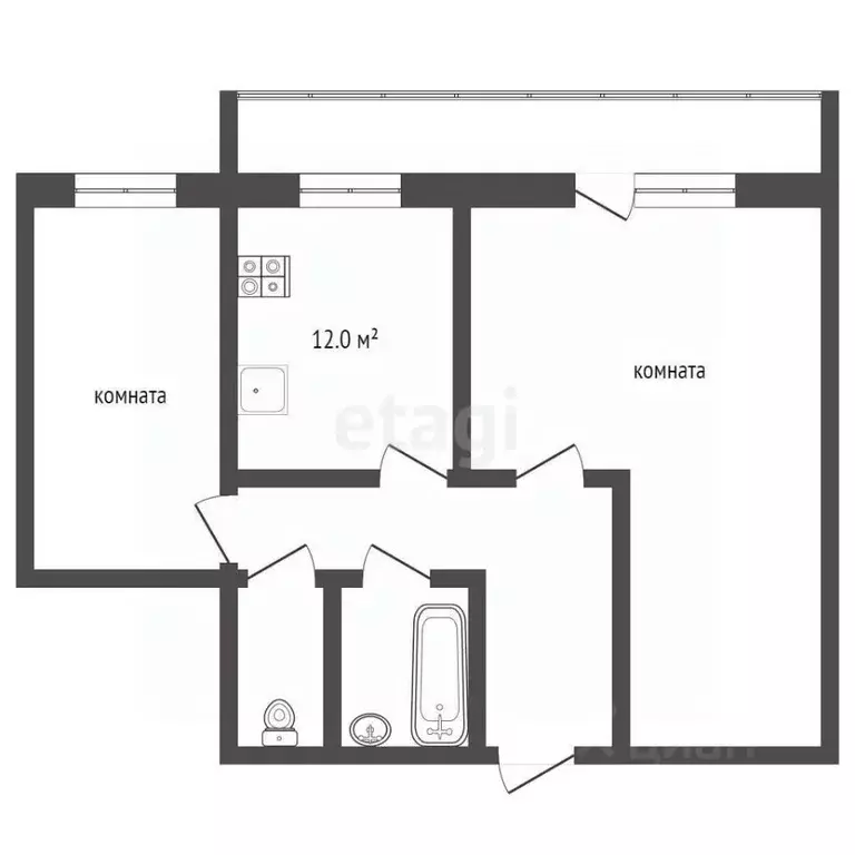 2-к кв. Ханты-Мансийский АО, Лангепас ул. Минская, 2 (60.7 м) - Фото 2