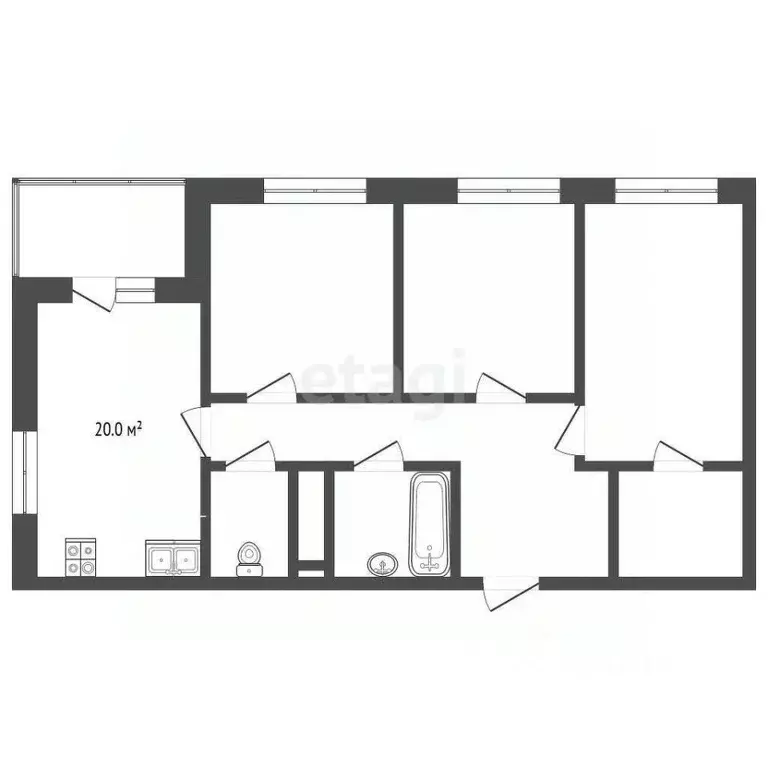 3-к кв. Тюменская область, Тюмень Дамбовская ул., 29к1 (72.38 м) - Фото 2