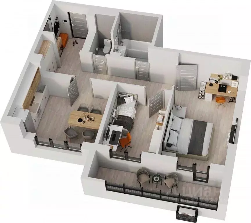 2-к кв. Татарстан, Альметьевск просп. Строителей, 70Б (63.4 м) - Фото 1