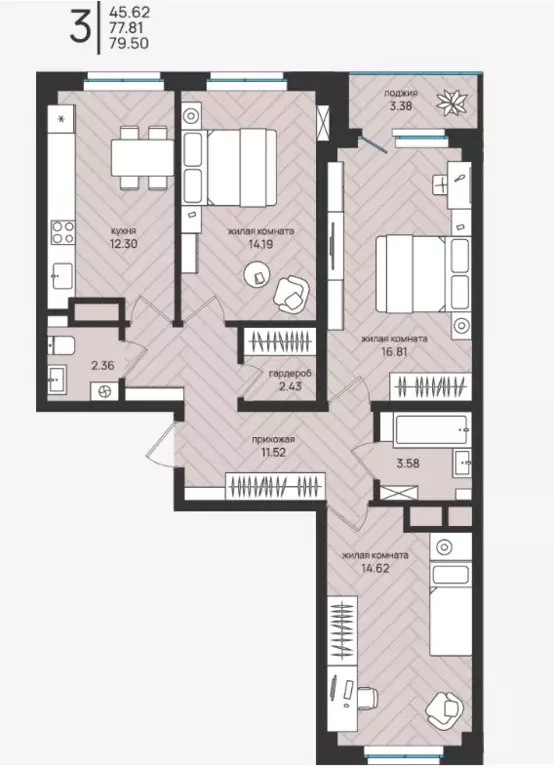 Продаётся 3-к квартира, 79.5 м - Фото 0