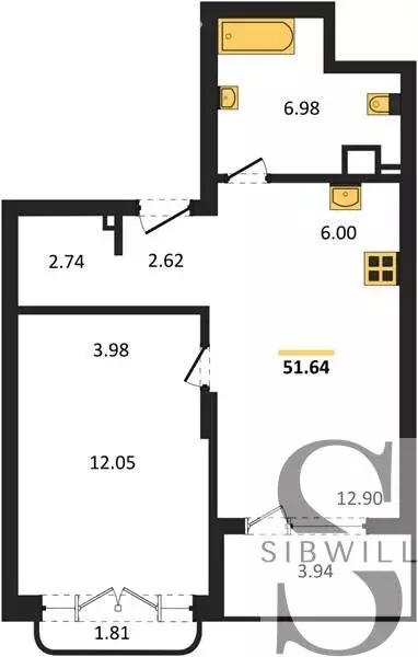 1-комнатная квартира: Новосибирск, улица Воскова, 27 (51.24 м) - Фото 0