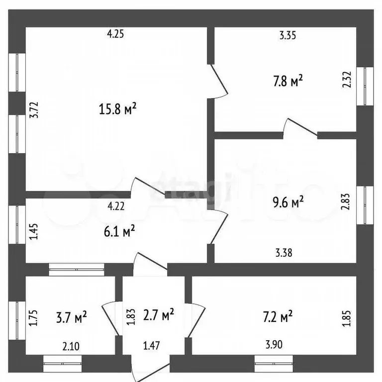Дом 52,9 м на участке 12,3 сот. - Фото 1