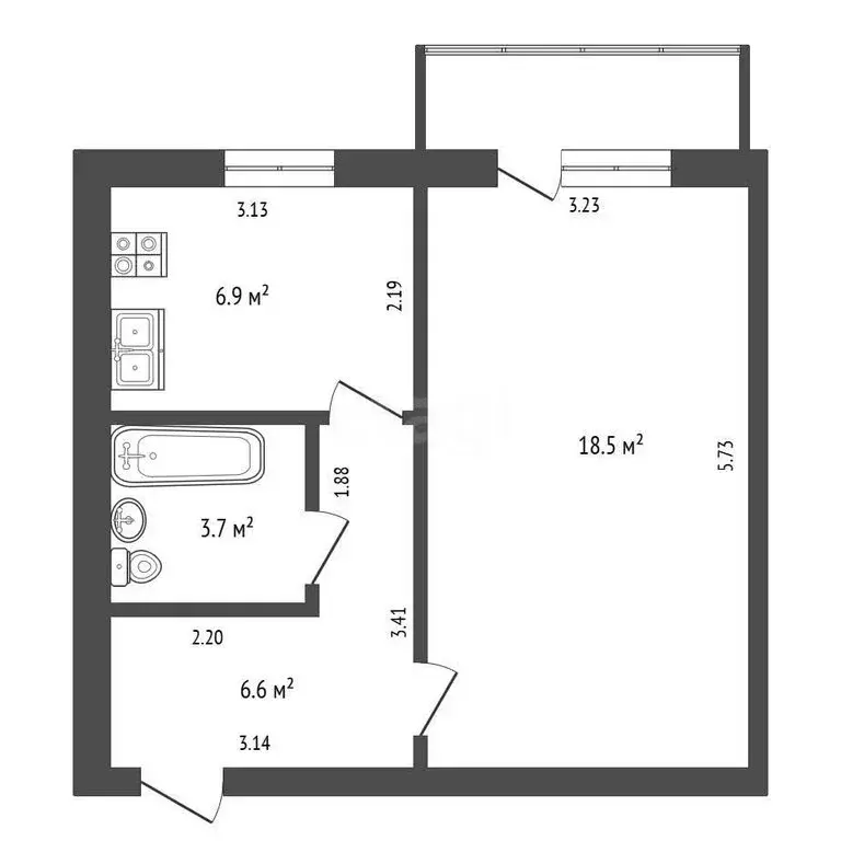 1-комнатная квартира: Новокузнецк, Шахтостроительный переулок, 12 ... - Фото 1