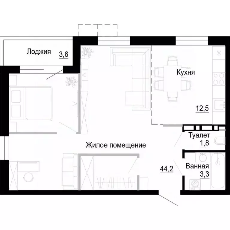 1-к кв. Приморский край, Владивосток ул. Бринера (61.7 м) - Фото 1